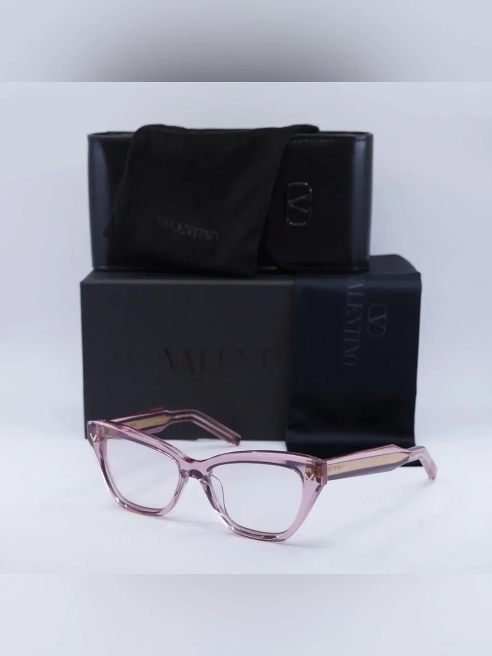 New Valentino Eyeglasses V-TALE VLX-140C Transparent Pink 53mm NWT